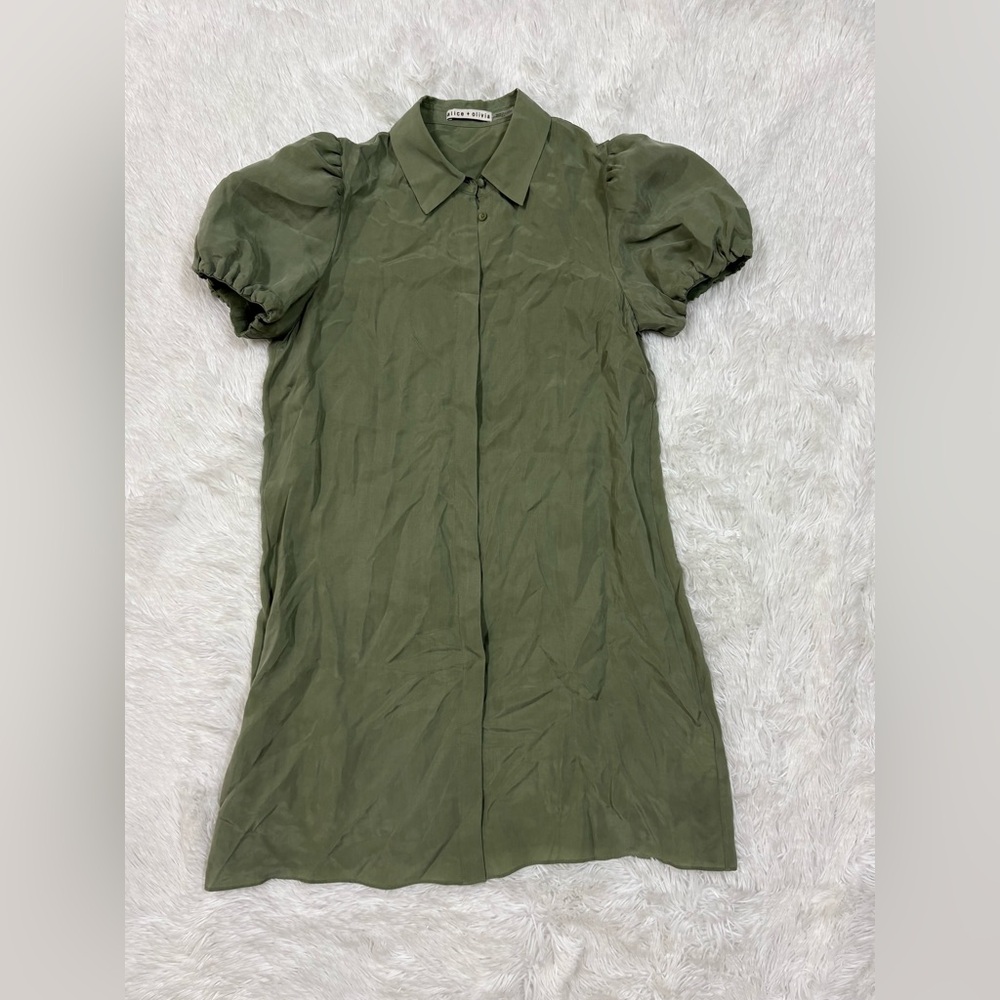 Alice + Olivia Sage Green Blouse